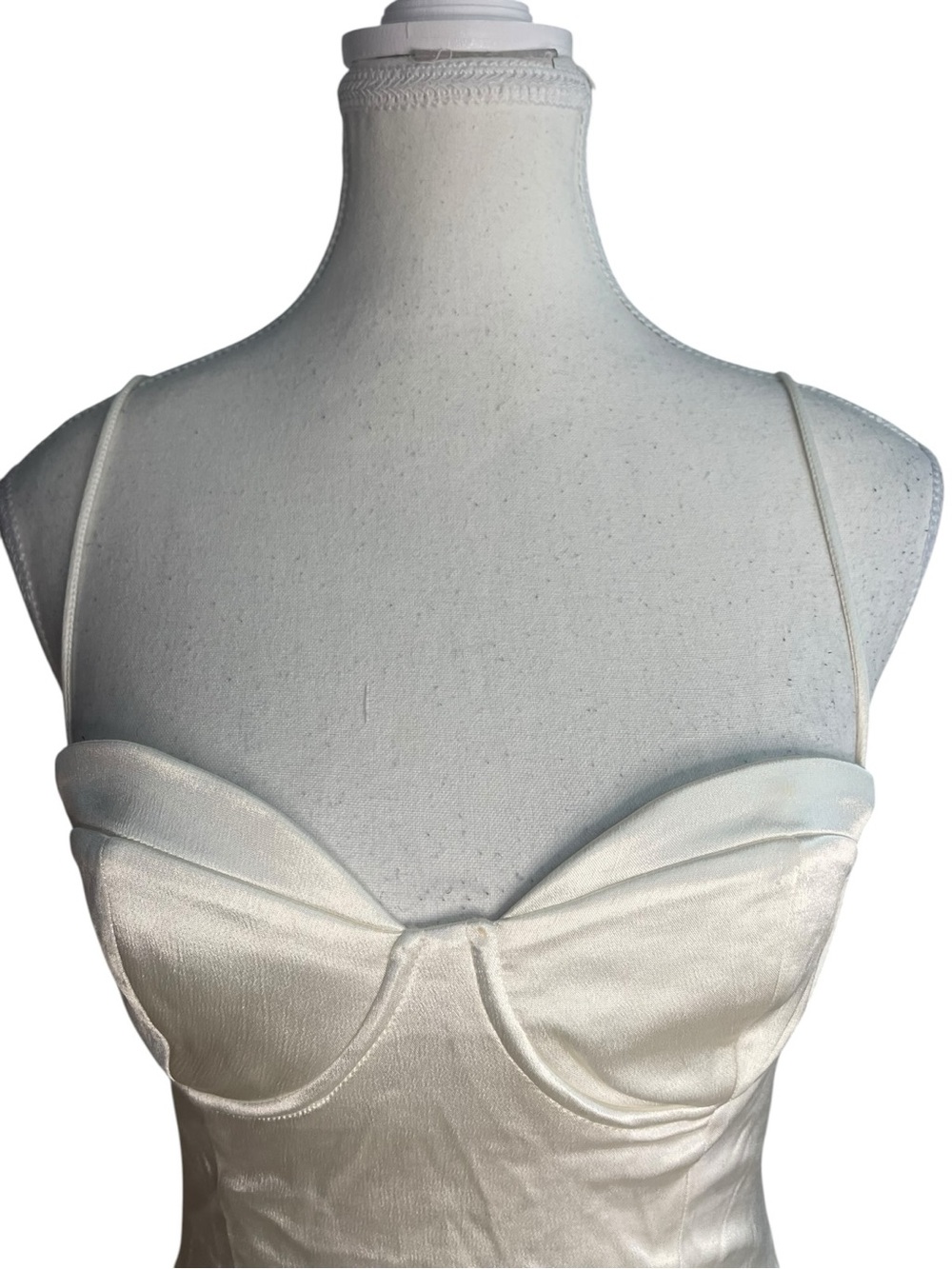 Zara Satin Effect Bustier Bodysuit White Ivory - Picture 2 of 16